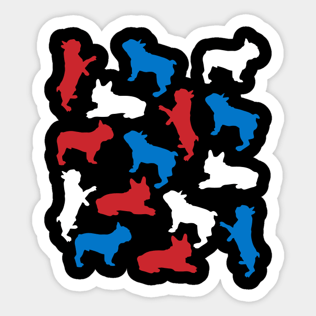 Patriotic French Bulldogs Dog America Flag 4Th Of July Sticker by klausgaiser